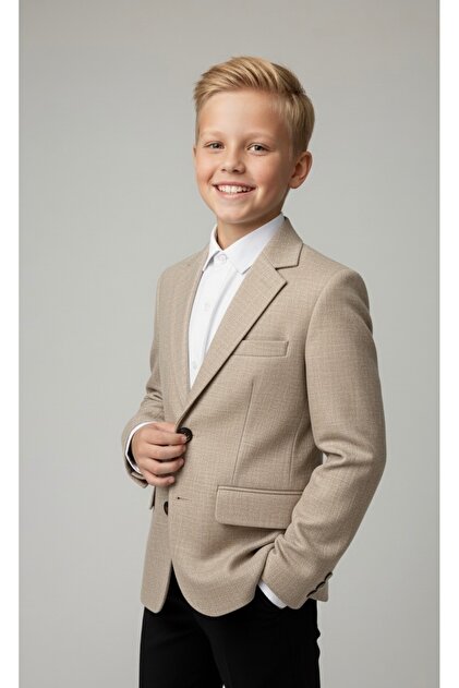 Boy's Sports Beige Blazer Jacket