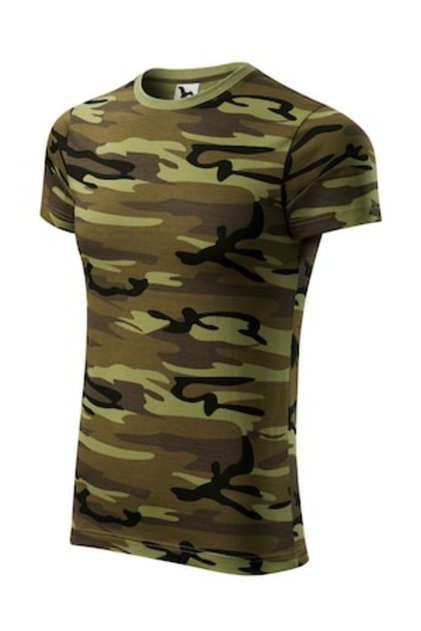 Tricou bărbătesc cu imprimeu de camuflaj, verde, mărimea XS