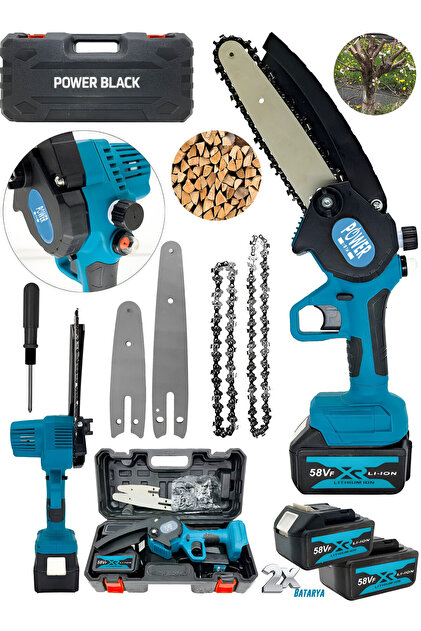 POWER BLACK 2 Li Set 58 Vf 5 Ah Çift Akülü Çelik Şanzıman Şarjlı