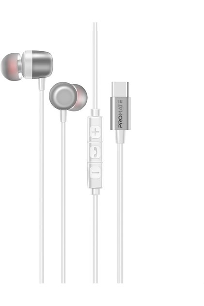 Silken-ENC High-Fidelity USB-C Earphones with ENC Mic, Inline Controls, 1.2m Cable (White)