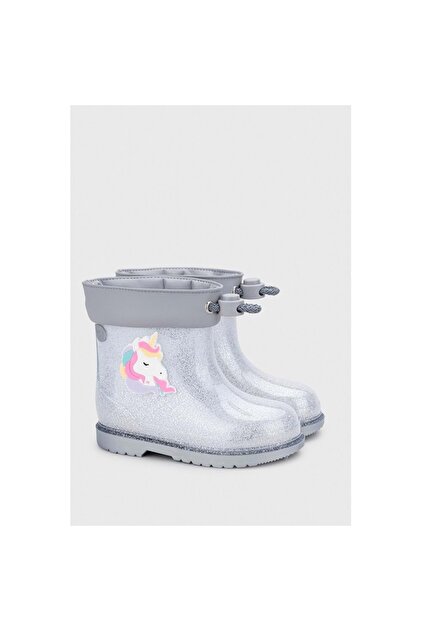 W10339 BIMBI UNICORNIO GLITTER Kız Çocuk Gümüş Simli Yağmur Çizmesi