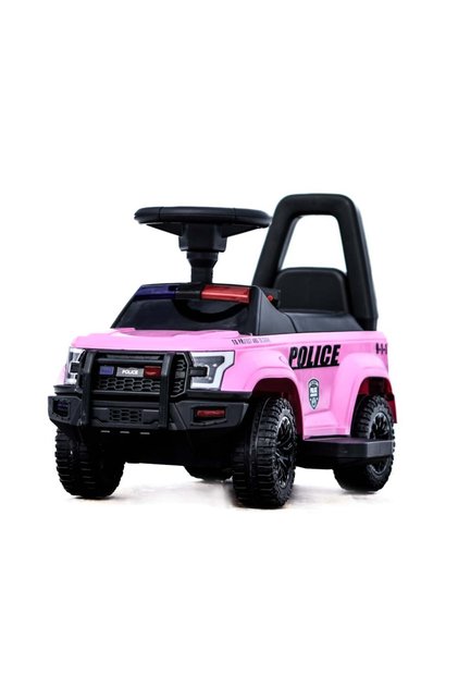 Mașină de poliție electrică pentru copii - roz, 30W, 6V, Bluetooth