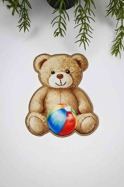 Teddy Form New Year's Teddy Bear Designed Embroidery Edge Cocktail Napkin 1 Piece