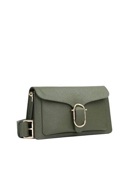 Poseta Piele Anabelle - Kaki, Geanta Casual din Piele Naturala, Geanta, Genti