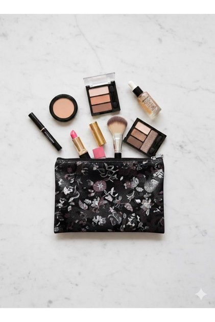 Zippered Single Compartment Makeup Bag