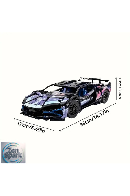 ZEN SPARK 1314 Parça 1:14 Ölçekli Spor Araba Modeli İnşaat Kiti