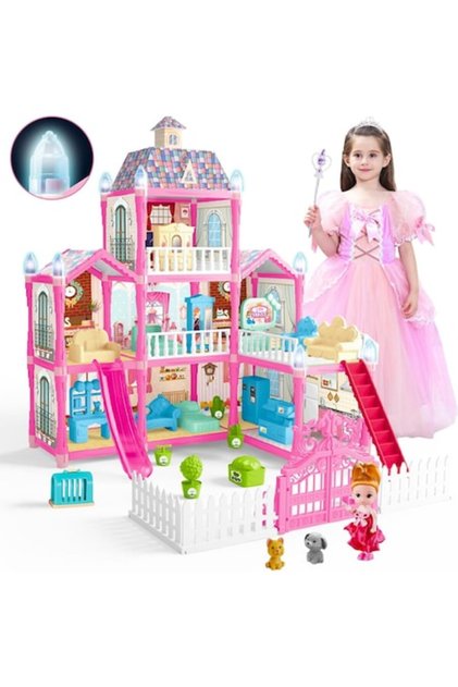 Casuta de Papusi Magic DreamHouse SmartViBE 3 Etaje cu Accesorii si Lumina LED