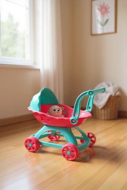 52909 PUSETLİ OYUNCAK BEBEK BUSET ARABASI BİR ADETTİR