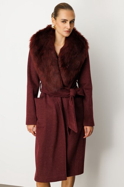 Fur Collar Bag Pocket Coat