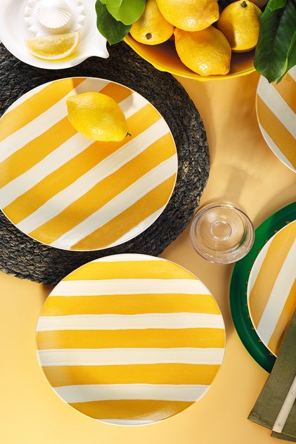Ocean Line 4 Piece 25 cm Serving Plate Yellow