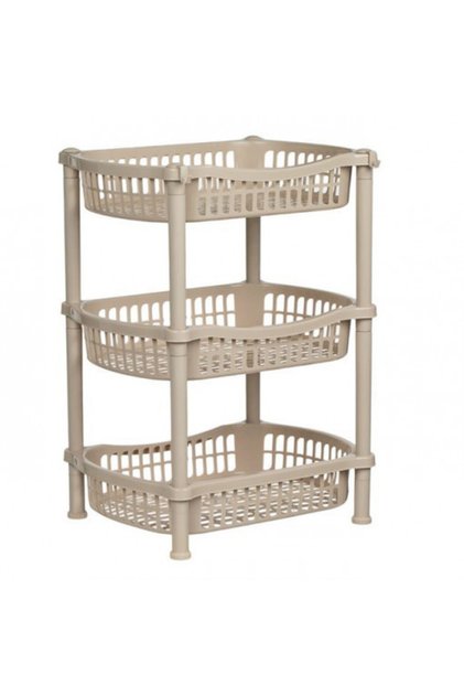 Raft de bucătărie din plastic, 3 niveluri, dimensiune 41 x 31 x 54 cm, bej