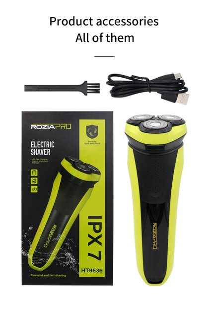 ROZIA PRO HT9536 – ماكينة حلاقة وتشفيف احترافية (جافة/رطبة) – شفرات ComfortCut & رأس 3D، لاسلكية USB