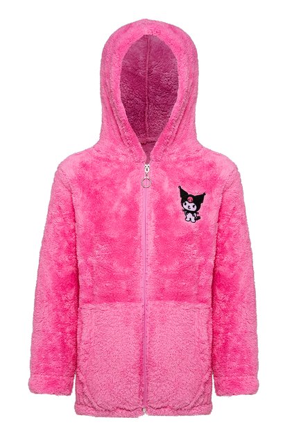 Girl's Fuchsia Hooded Plush Jacket