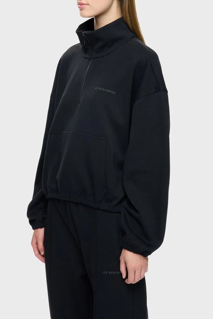 Cotton Regular Fit Half Zip Mock Neck Sweat Sweat Lb25Fwclafusw