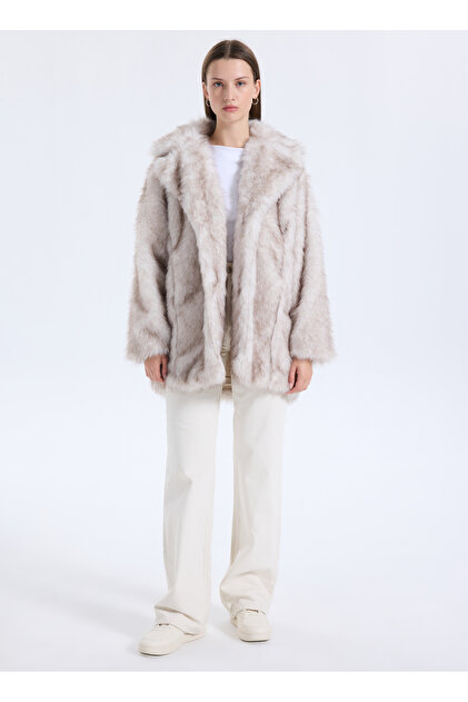 ONLY Krem Kadın Kaban ONLDAWN LIFE FAUX FUR COAT CC OTW - Fiyatı