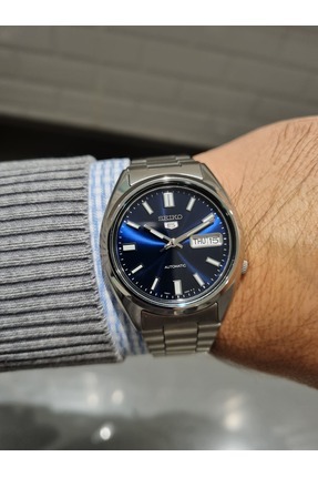 Seiko OTOMATİK LACİVERT OPEN HEART Kadran Çelik Bilezik 10 ATM Su