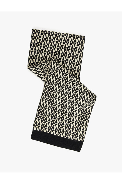 Ethnic Patterned Knitwear Long Scarf