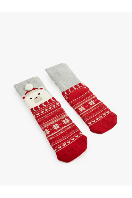 Cotton Christmas Themed Patterned Towel Socks