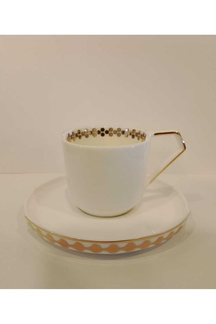 Luxury Gold Bone Porselen Kahve Fincan Takımı 407GLD02