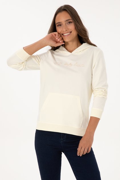 Kadın Krem Kapüşonlu Sweatshırt 50313559-VR256