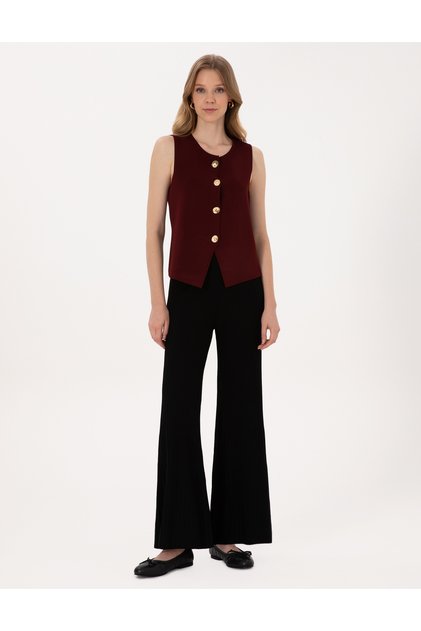 Black Loose Fit Knitwear Trousers 50311045-Vr046