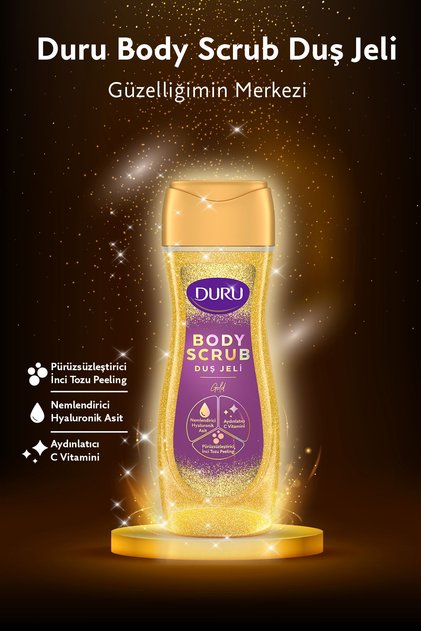 Body Scrub Gold Duş Jeli 650 ml X 2 Adet / BÜYÜK BOY