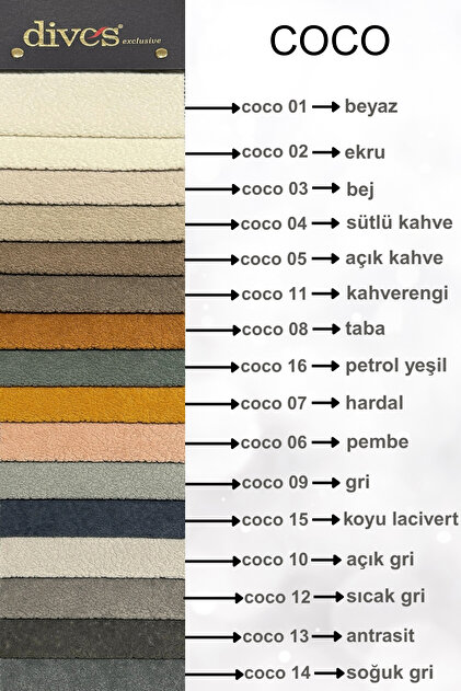 Dives Tekstil Coco Serisi Premium 1. Kalite Silinebilir Döşemelik