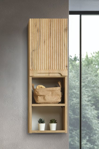 Verona Banyo Boy Dolabı 93 cm - Ahşap Desenli, %100 MDF