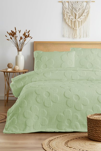 Fleura Floral Double Blanket Welsoft Bedspread 230X250 2 Pieces Wellsoft Pillowcases