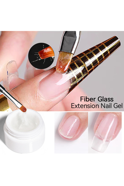 UR Sugar Fiber Glass Nail Gel/Fiber Glass Parçacıklı Extra Dayanıklı Şeffaf Protez Tırnak Jeli-15ml