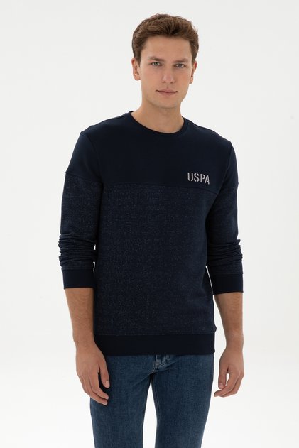 Erkek Regular Fit Bisiklet Yaka Lacivert Sweatshirt 50316380-VR033