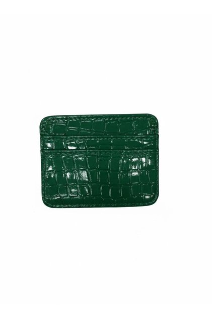 Croco Pattern Shiny Faux Leather Double-Sided Women's Card Holder (Shipped in Box)