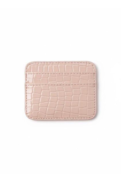 Croco Desen Parlak Suni Deri Çift Taraflı Kadın Kartlık (Kutulu Gönderim)