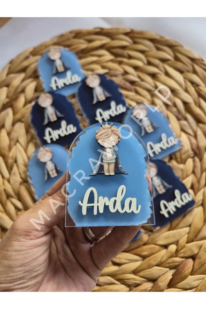 KÜÇÜK PRENS TEMALI KUŞE KARTLI ANAHTARLIK / MAGNET / Bebek / Çocuk Doğum Günü Temalı Hediyelik 10'lu Set