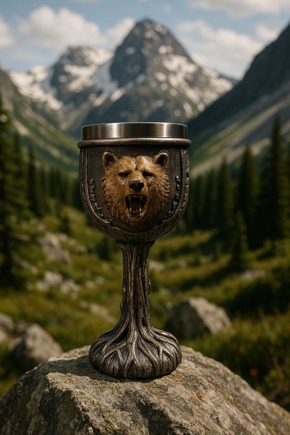 Camping nature stainless steel bear-shaped design mug - single