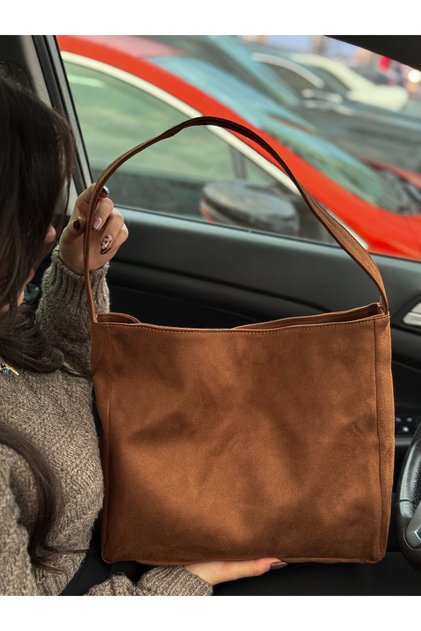 Suede Luna Mocha Postman Style Casual Shoulder Bag