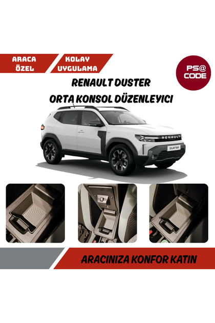 2024-2026 model Renault Duster Uyumlu Orta Konsol Düzenleyici manuel el frenlı araclara uyumlu