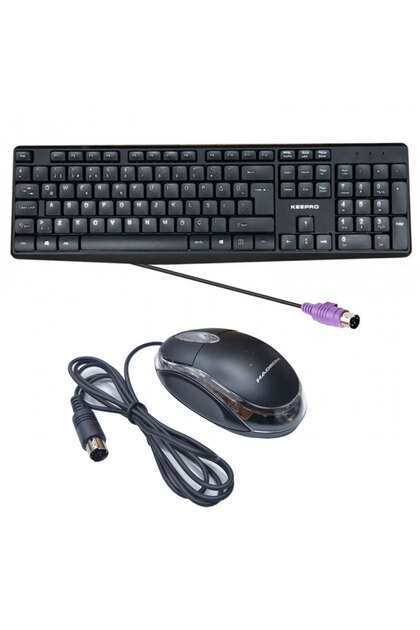 KEEPRO PS2 girişli klavye mouse set eski yuvarlak tip ps2 mouse