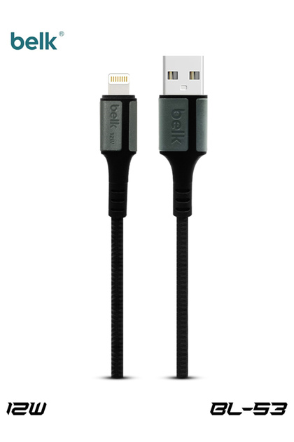كابل BL-S3 USB-A إلى Lightning بقوة 12 وات بطول 300 سم، شحن سريع ونقل بيانات، سلك مضفر من النايلون
