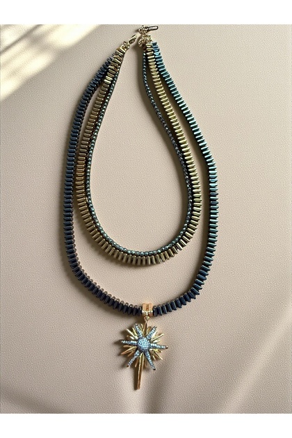 Hematite Natural Stone Necklace and Earring Set