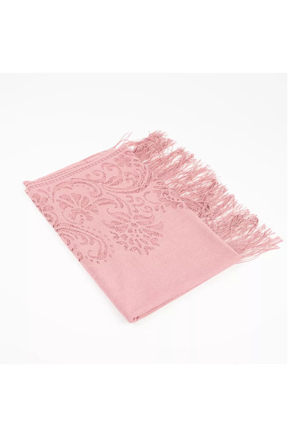 Lace Tassel Shawl (Mevlid Coverlet, 166X61 Cm. Pink)