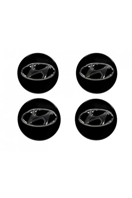 Set de 4 capace de jantă din aliaj pentru 60 mm - negre