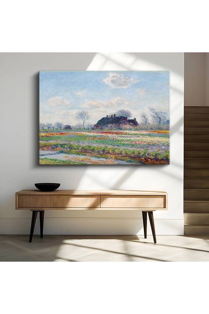Claude Monet Lale Tarlaları Çiçek Manzarası Kanvas Tablo Sanat Tablosu Ressam Tablosu