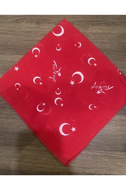 Unisex Türkiye Yazılı Ay Yıldız Türk Bayrağı Fular - Resmi Tören 23 Nisan, 29 Ekim, 19 Mayıs