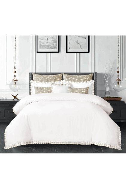 Lobby Scallop | 100% Cotton Double 11-Piece Duvet Set | Black friday