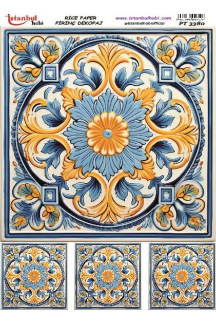 Brass Decopage Paper 30X42Cm Pt-3380 Ethnic Tile