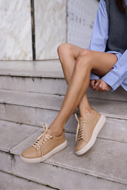 ANGELİNA JONES ARİANA KADIN NUDE GERCEK DERİ BAGCIKLI SNEAKER