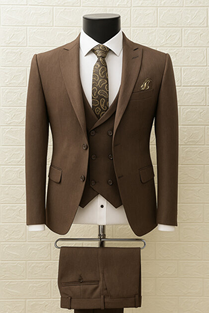 Brown Italian Cut S Slim Fit Suit