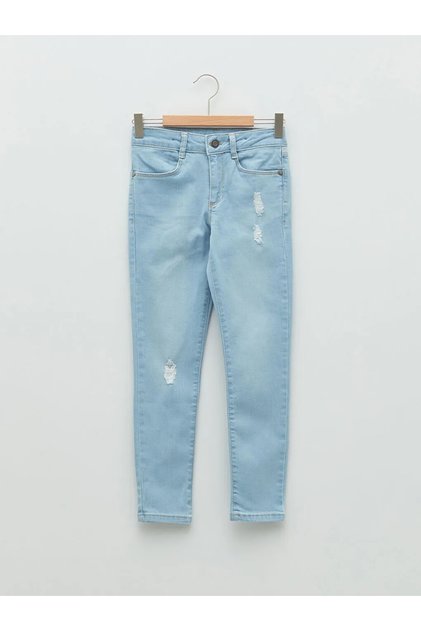 LCW Kids Indigo Skinny Fit Kız Çocuk Jean Pantolon