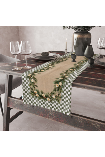 Velvet Textured Christmas Themed Runner 40X140 cm